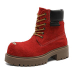 Bottes à lacets rétro à semelles épaisses unisex