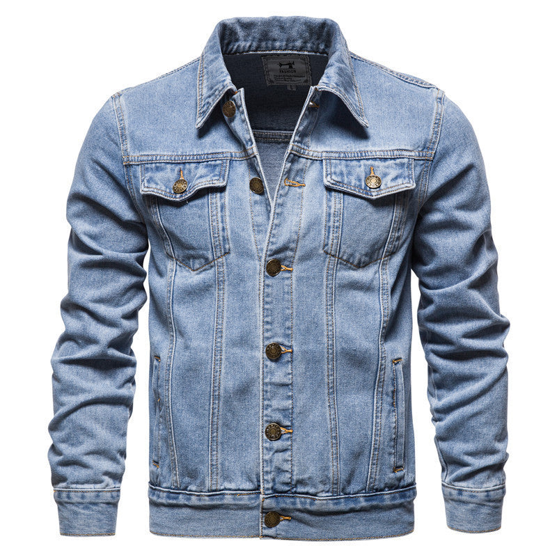 Veste chemise en denim décontracté pour homme