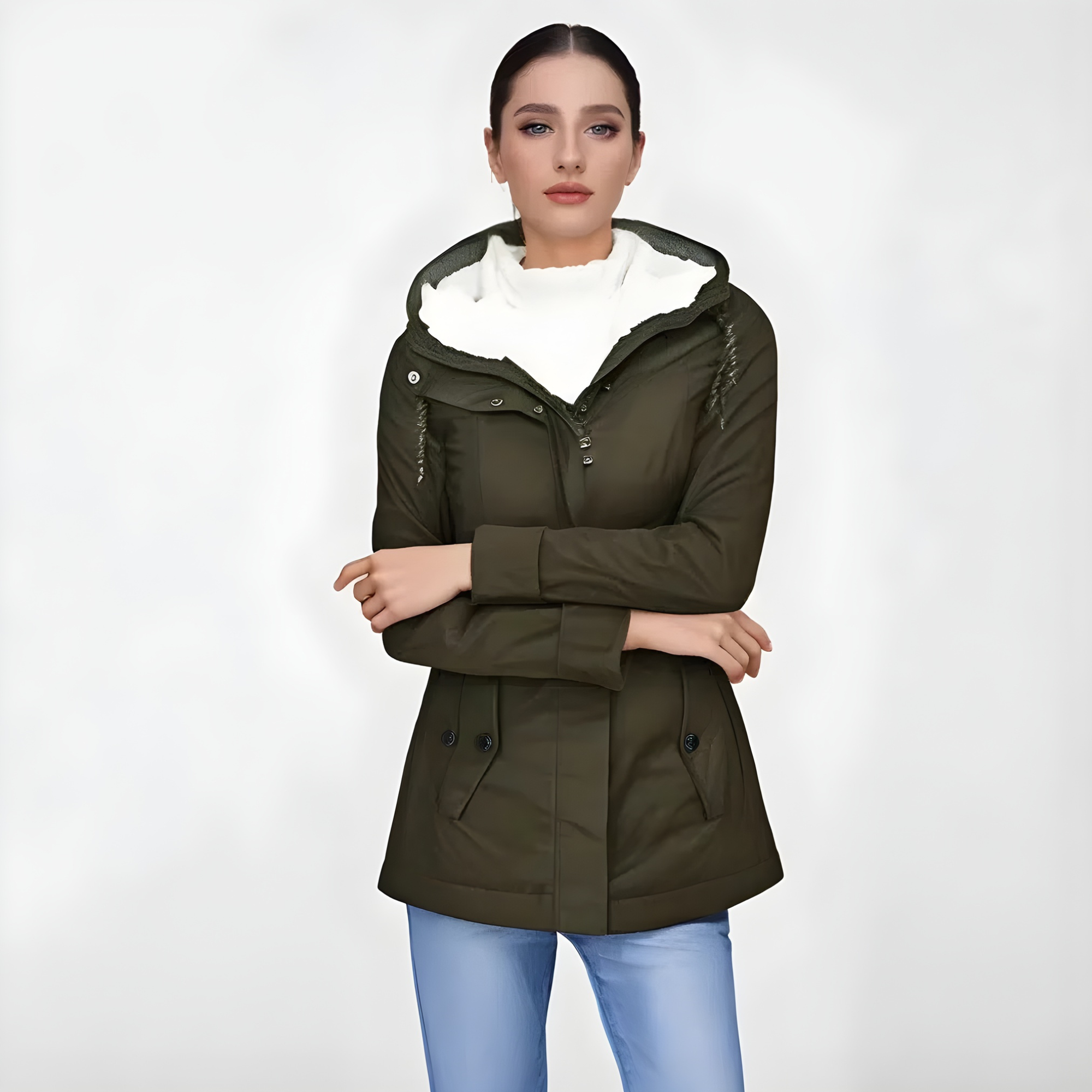 Manteau mi-long couleur unie