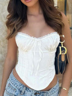 Débardeur à bretelles en dentelle pour femme