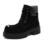 Bottes à lacets rétro à semelles épaisses unisex