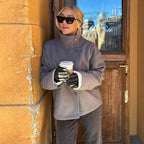 Manteau en laine pour femme avec col montant