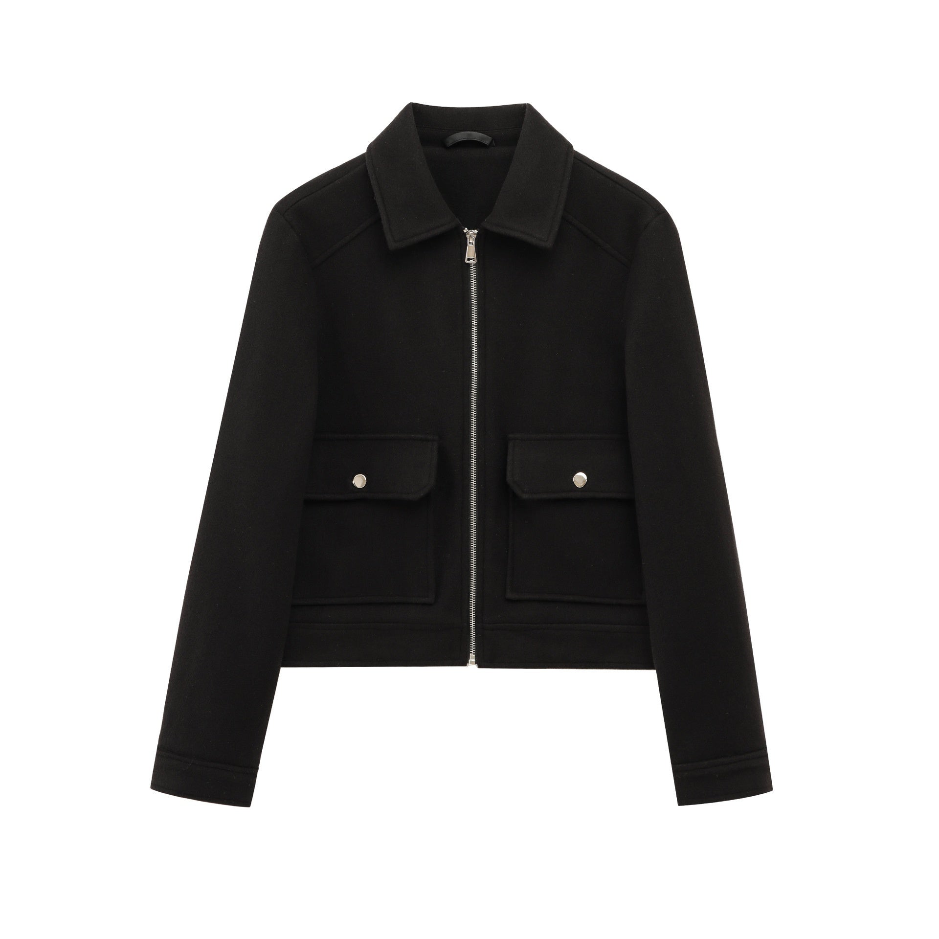 Chaqueta suave con adorno de cremallera para mujer