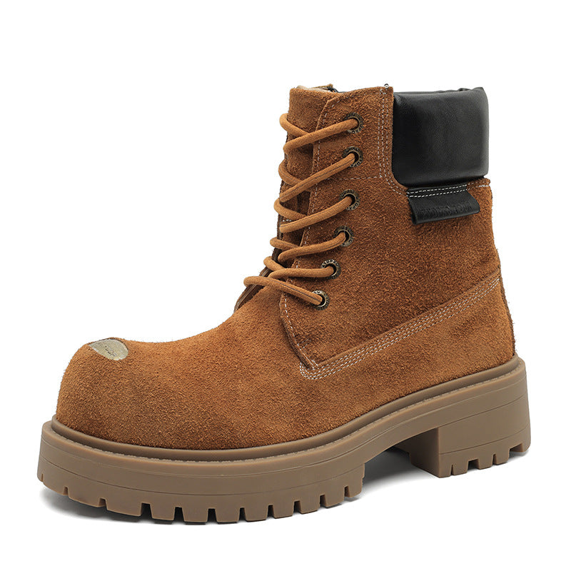 Bottes à lacets rétro à semelles épaisses unisex