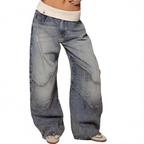 Retro urban style faded blue jeans
