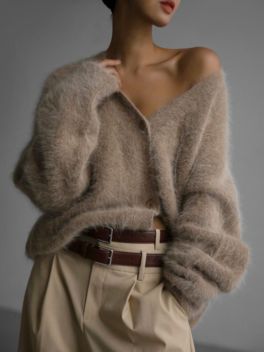 Cardigan à col en V pour femmes