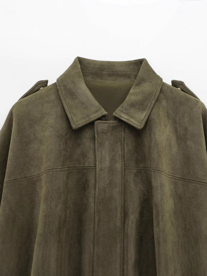 Manteau en daim pour femme