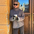 Manteau en laine pour femme avec col montant