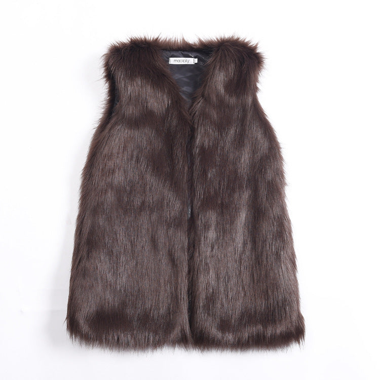 Fox fur sleeveless vest