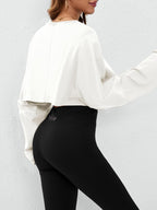 Sweat-shirt court style urbain en coton pour femme