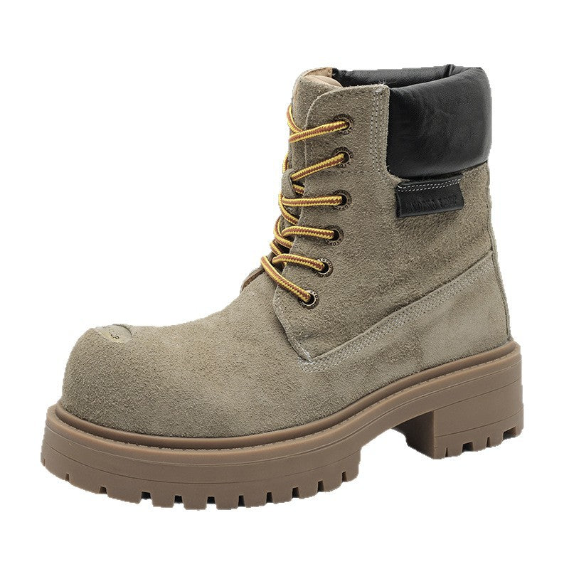 Bottes à lacets rétro à semelles épaisses unisex