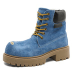 Bottes à lacets rétro à semelles épaisses unisex