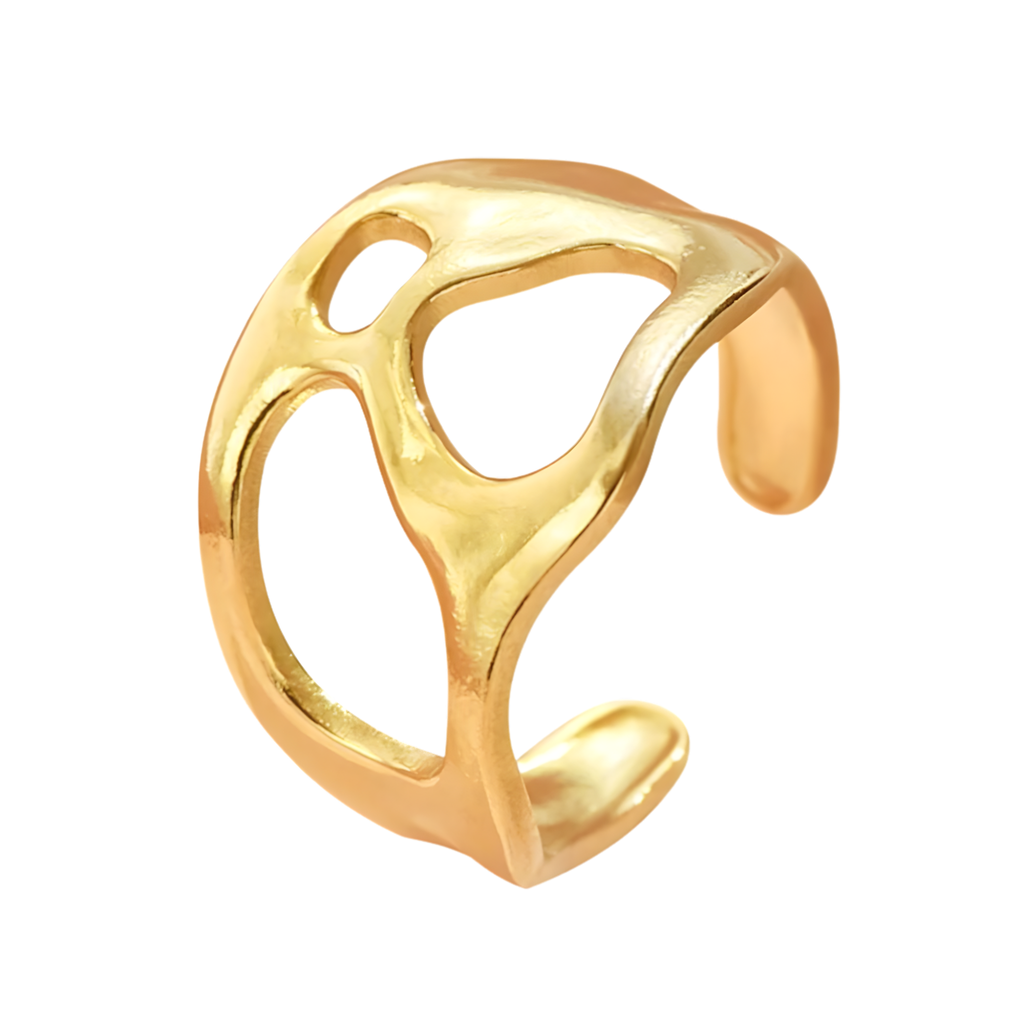 Bague baroque ajustable en acier inoxydable