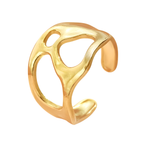 Bague baroque ajustable en acier inoxydable