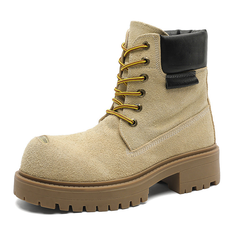 Bottes à lacets rétro à semelles épaisses unisex