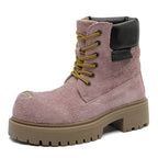 Bottes à lacets rétro à semelles épaisses unisex