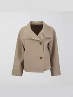 Manteau en laine pour femme avec col montant