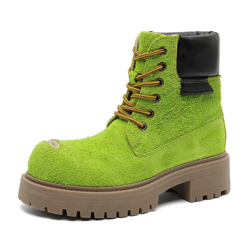 Bottes à lacets rétro à semelles épaisses unisex