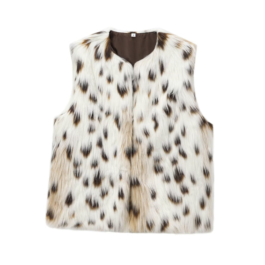 Faux fur sleeveless vest