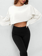 Sweat-shirt court style urbain en coton pour femme