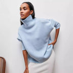 Pull ample demi-col roulé pour femme