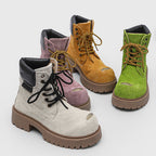 Bottes à lacets rétro à semelles épaisses unisex