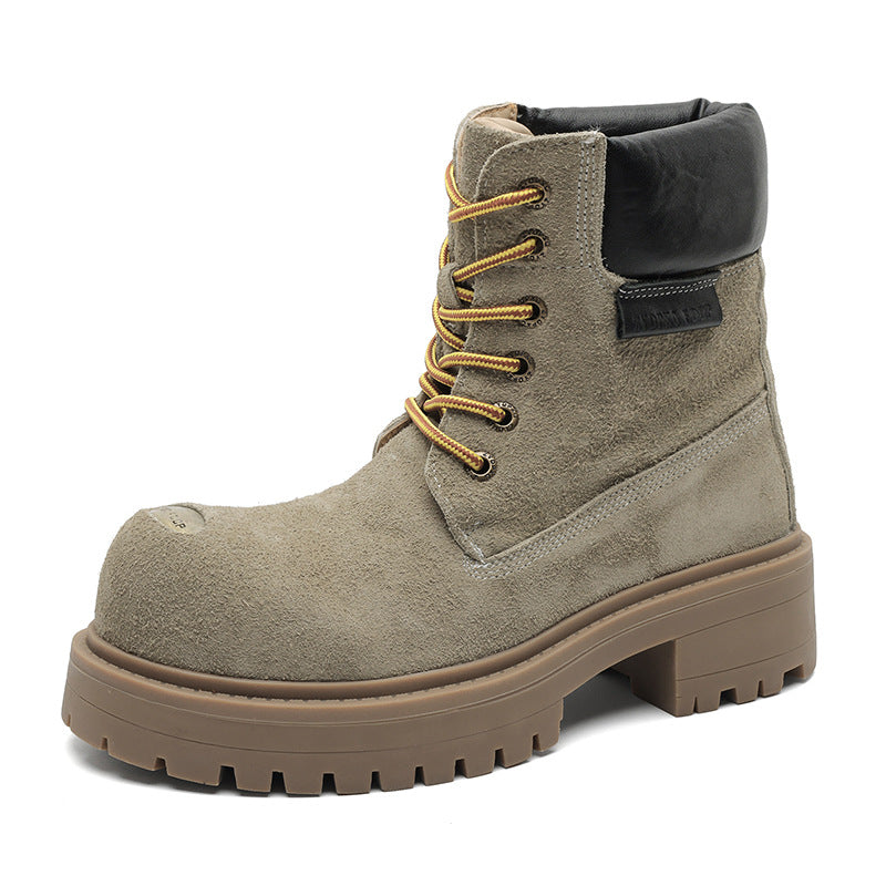 Bottes à lacets rétro à semelles épaisses unisex