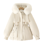 Parka acolchada de algodón ajustada de longitud media para mujer