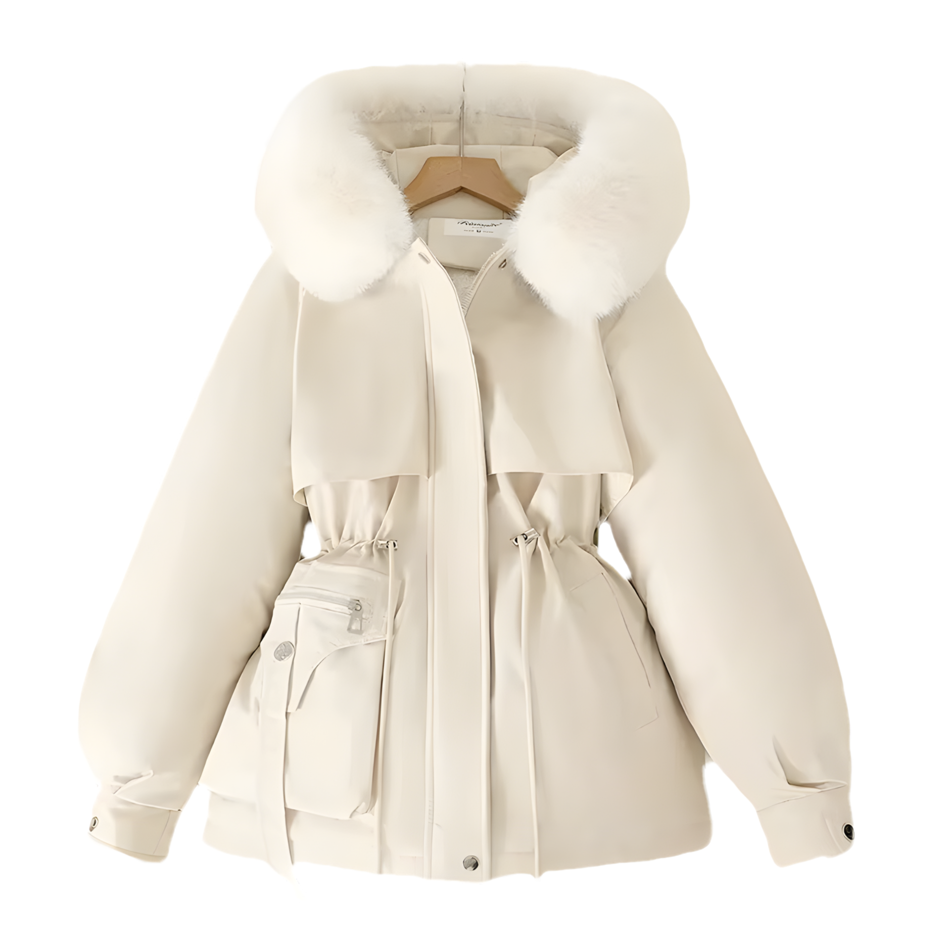 Parka acolchada de algodón ajustada de longitud media para mujer