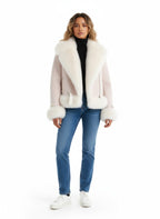 Abrigo de piel para mujer, top combinable