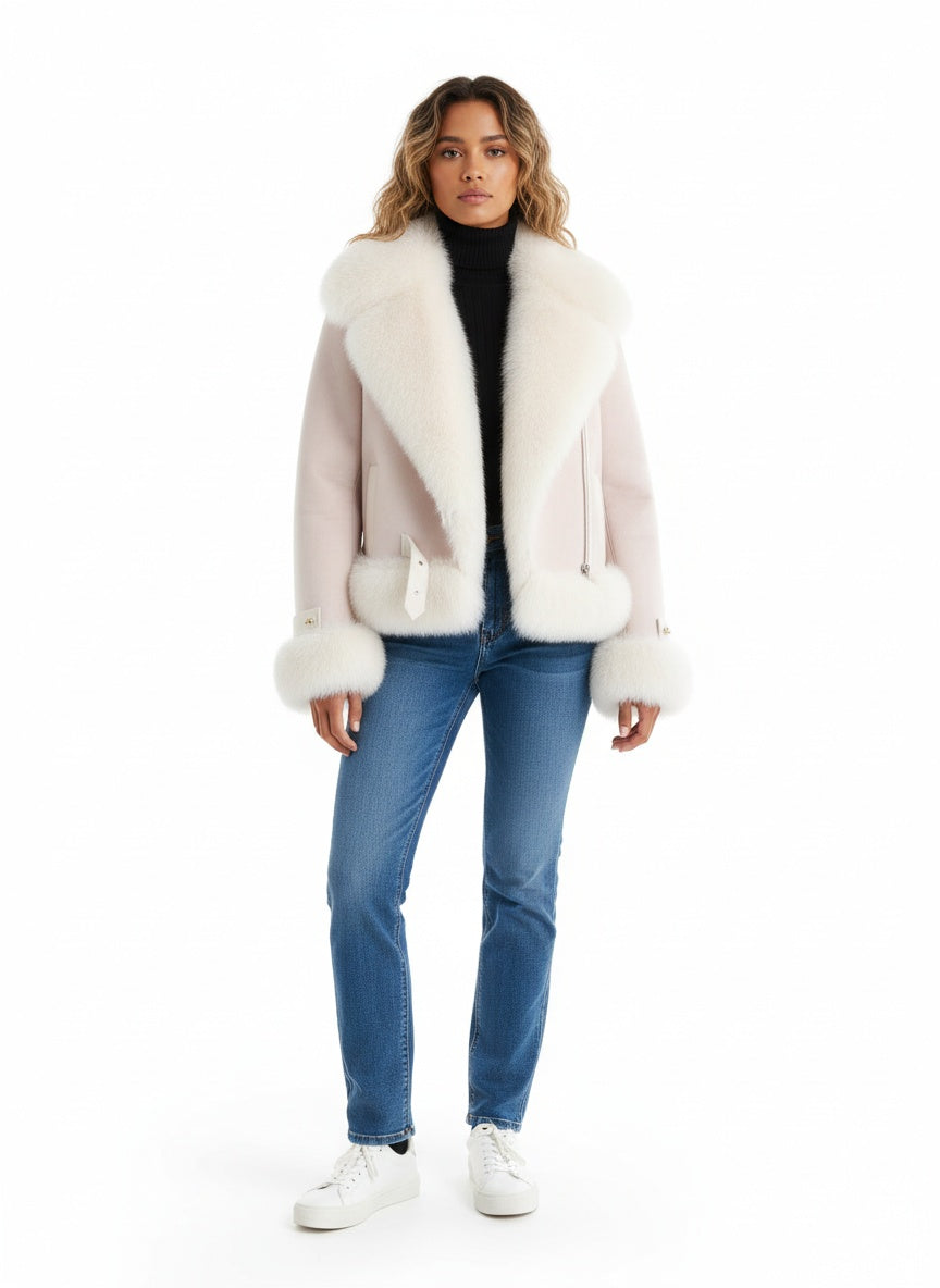 Abrigo de piel para mujer, top combinable