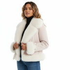 Abrigo de piel para mujer, top combinable