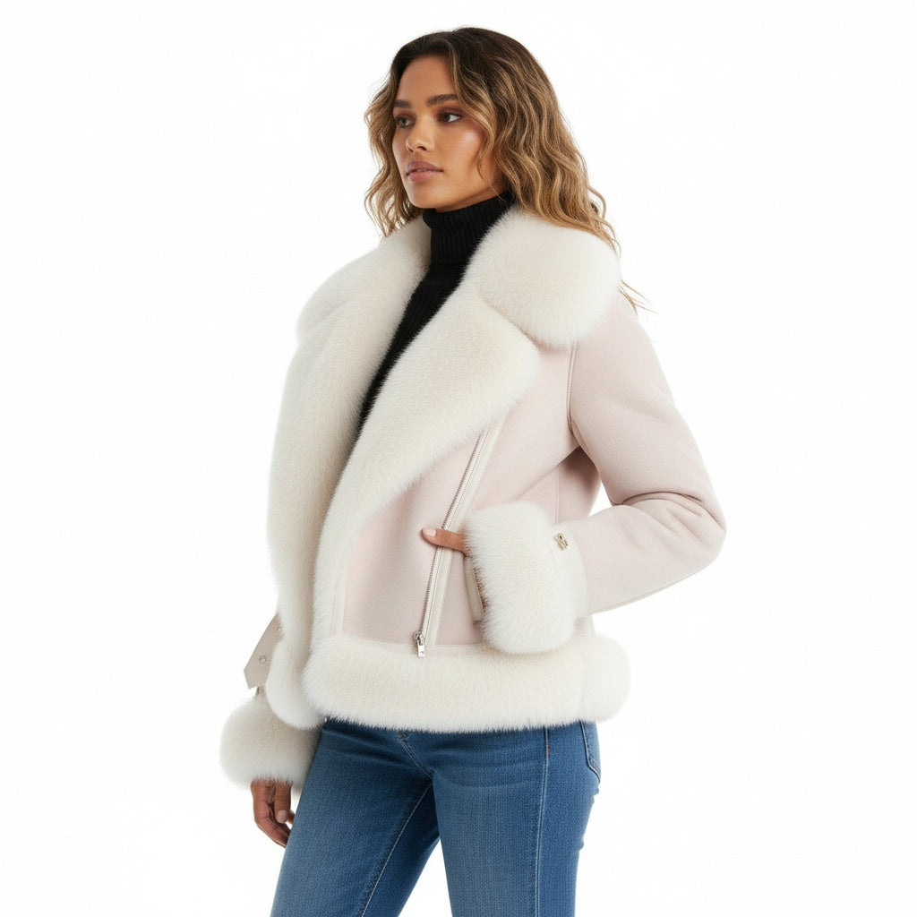 Abrigo de piel para mujer, top combinable