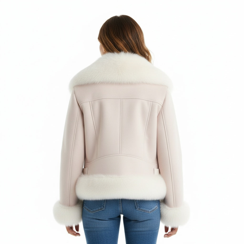 Abrigo de piel para mujer, top combinable