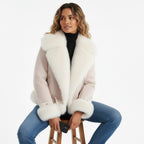 Abrigo de piel para mujer, top combinable