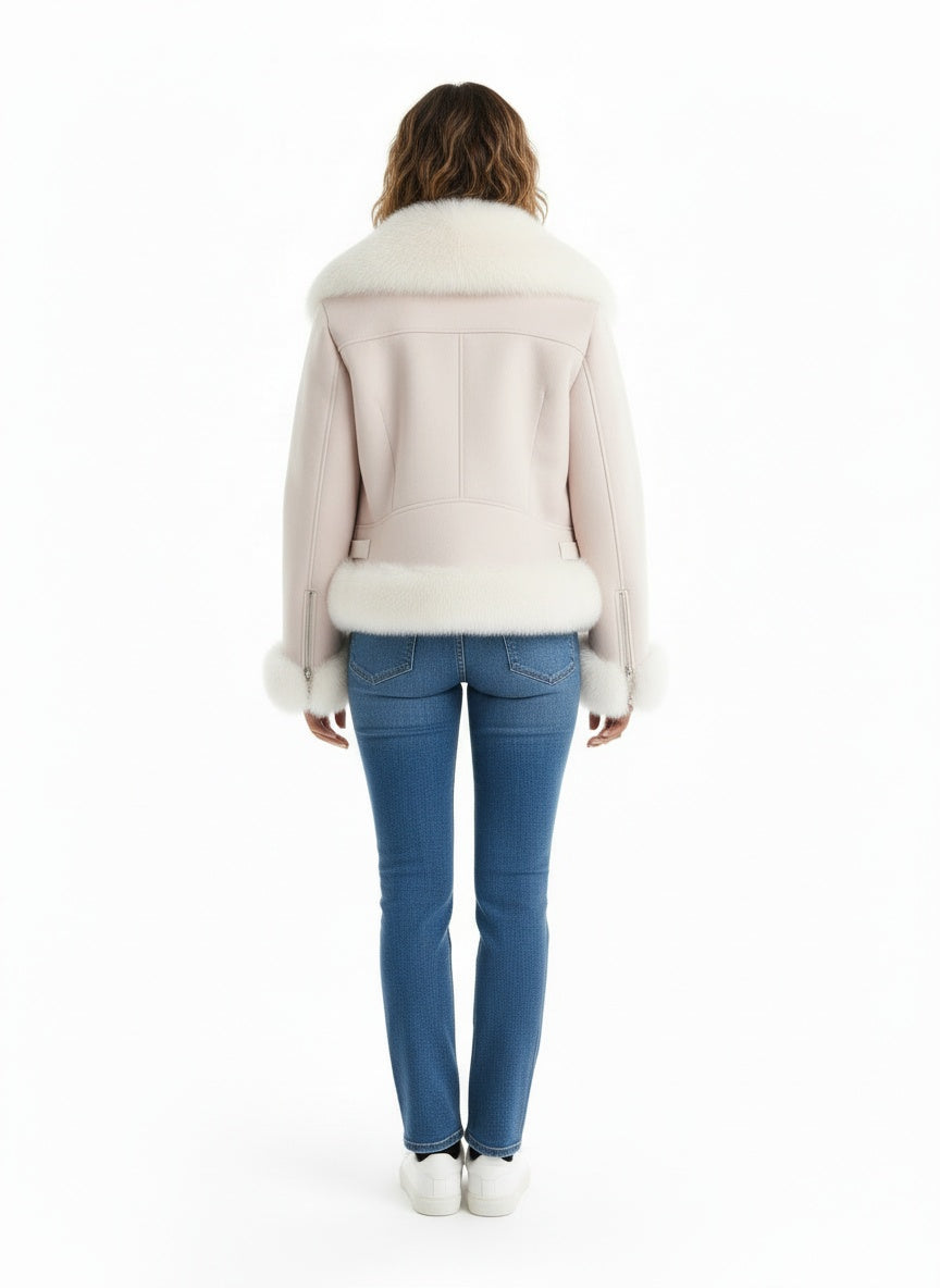 Abrigo de piel para mujer, top combinable