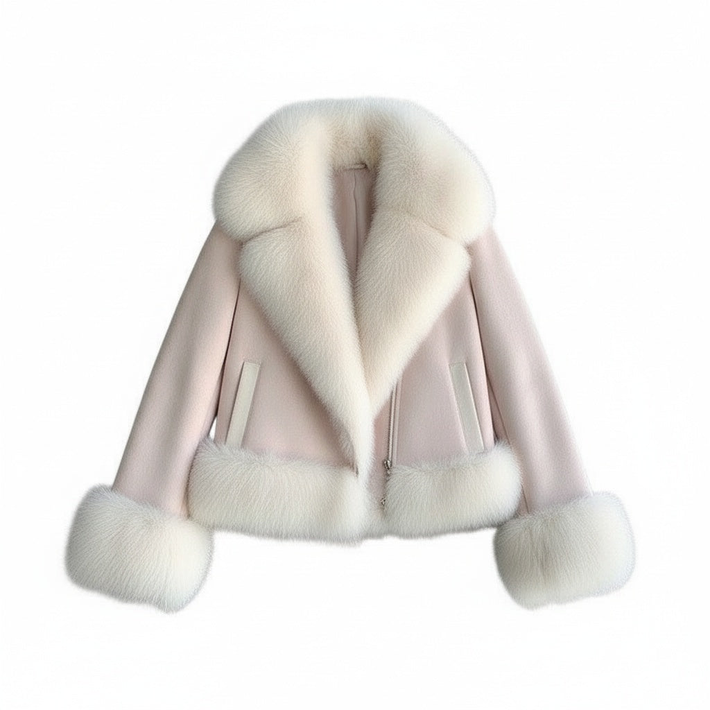 Abrigo de piel para mujer, top combinable