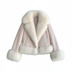 Abrigo de piel para mujer, top combinable